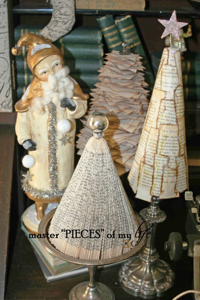 Book print page Christmas tree crafts